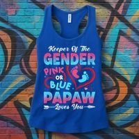 Baby Gender Reveal Shower Pink Or Blue Papaw Loves You Cute Gift Women's Tank Top thumb 3