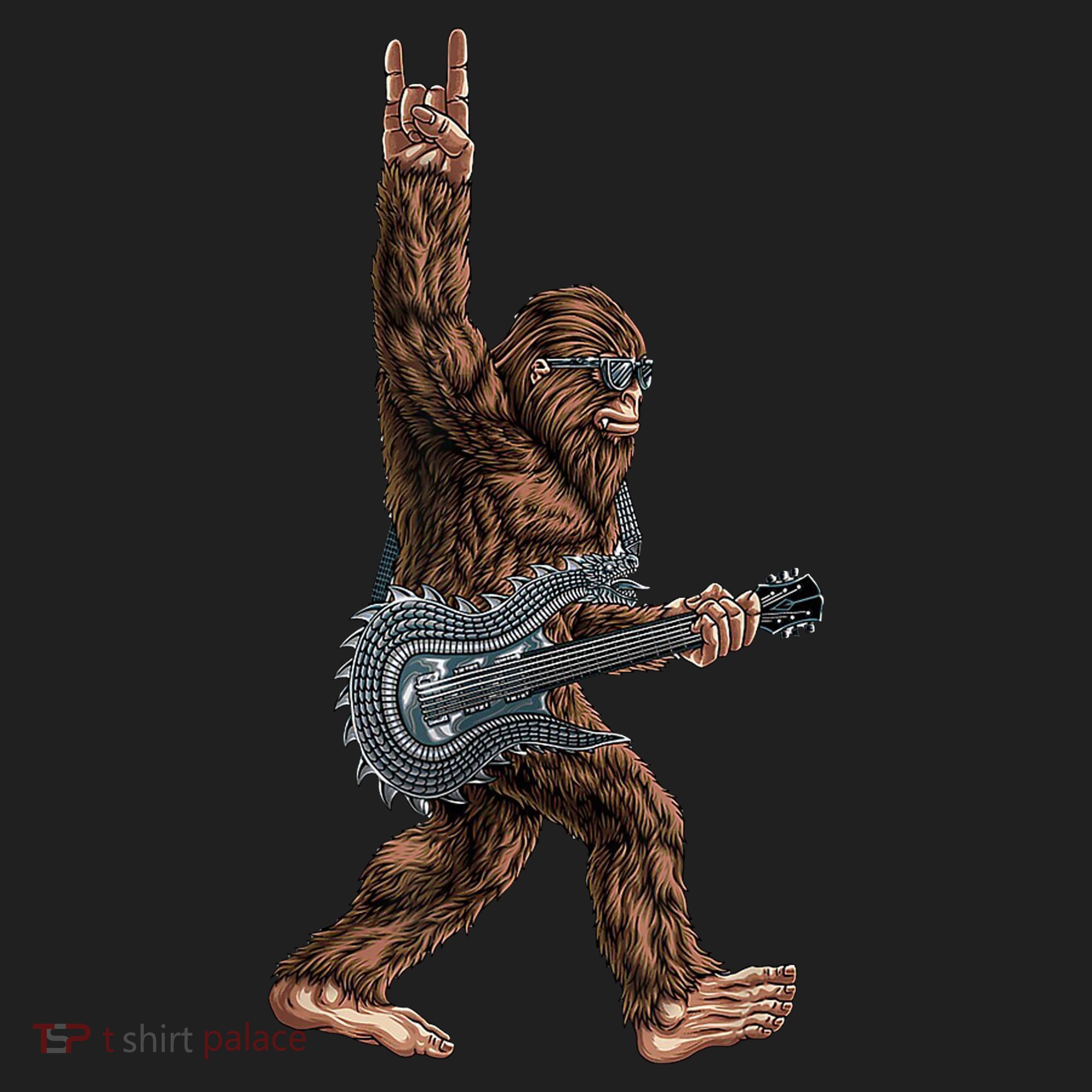 Bigfoot Guitar Rock On Women's Sweatshirt