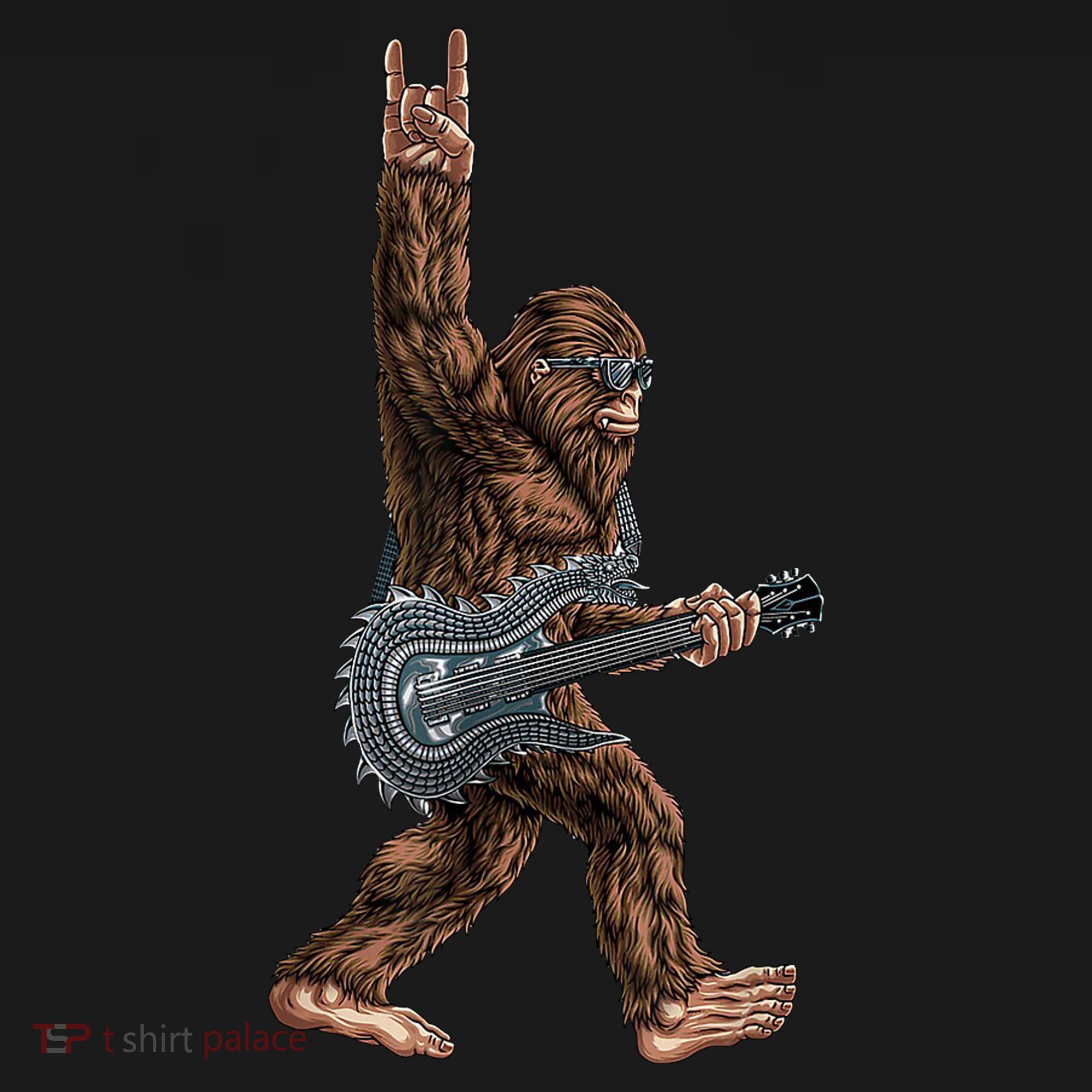 Bigfoot Guitar Rock On Toddler Hoodie