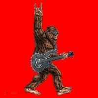 Bigfoot Guitar Rock On Santa Hat thumb 1