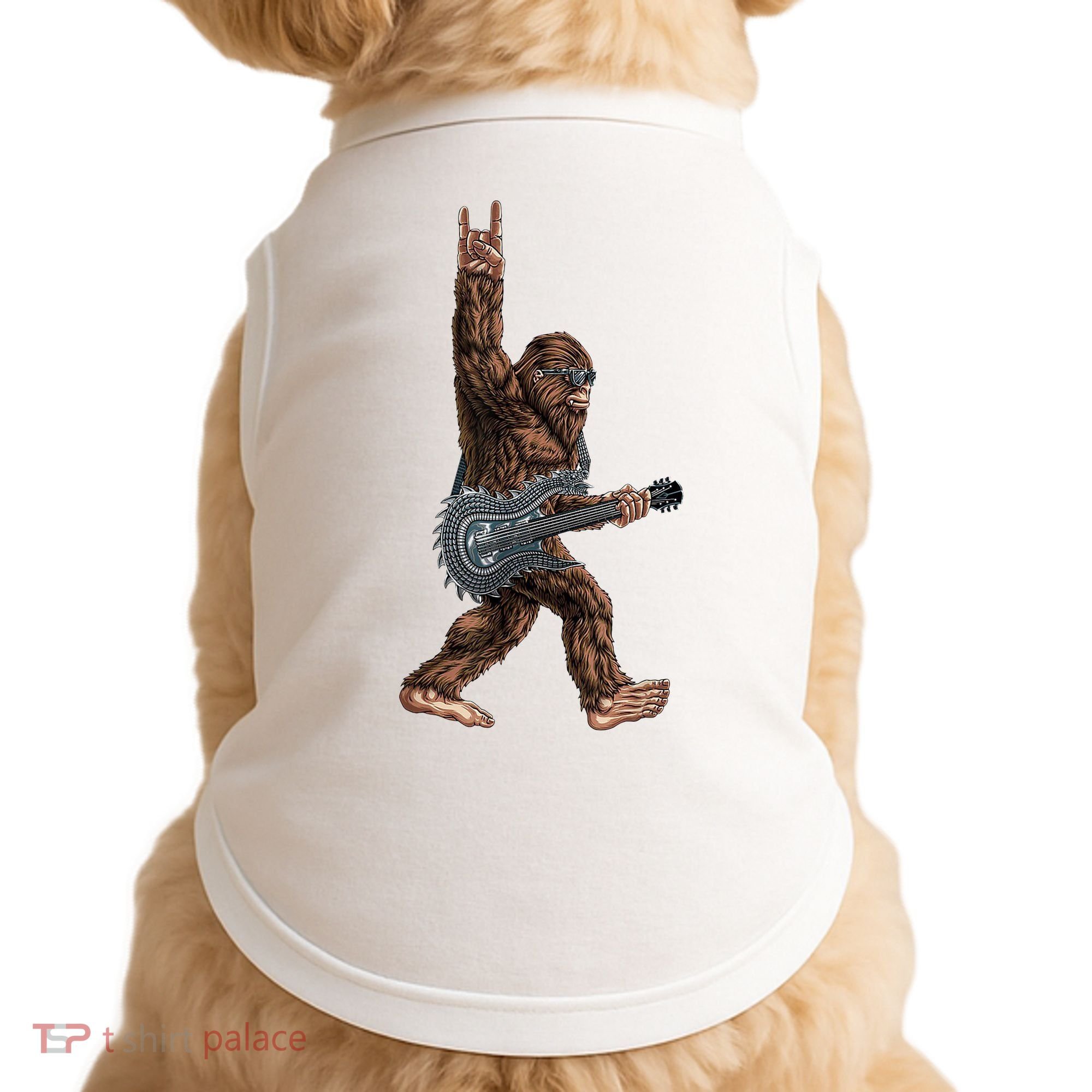 Bigfoot Guitar Rock On Doggie Tank