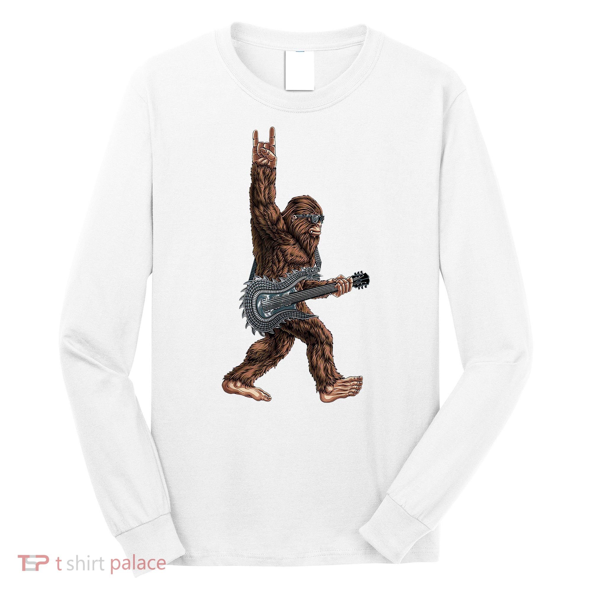 Bigfoot Guitar Rock On Long Sleeve Shirt