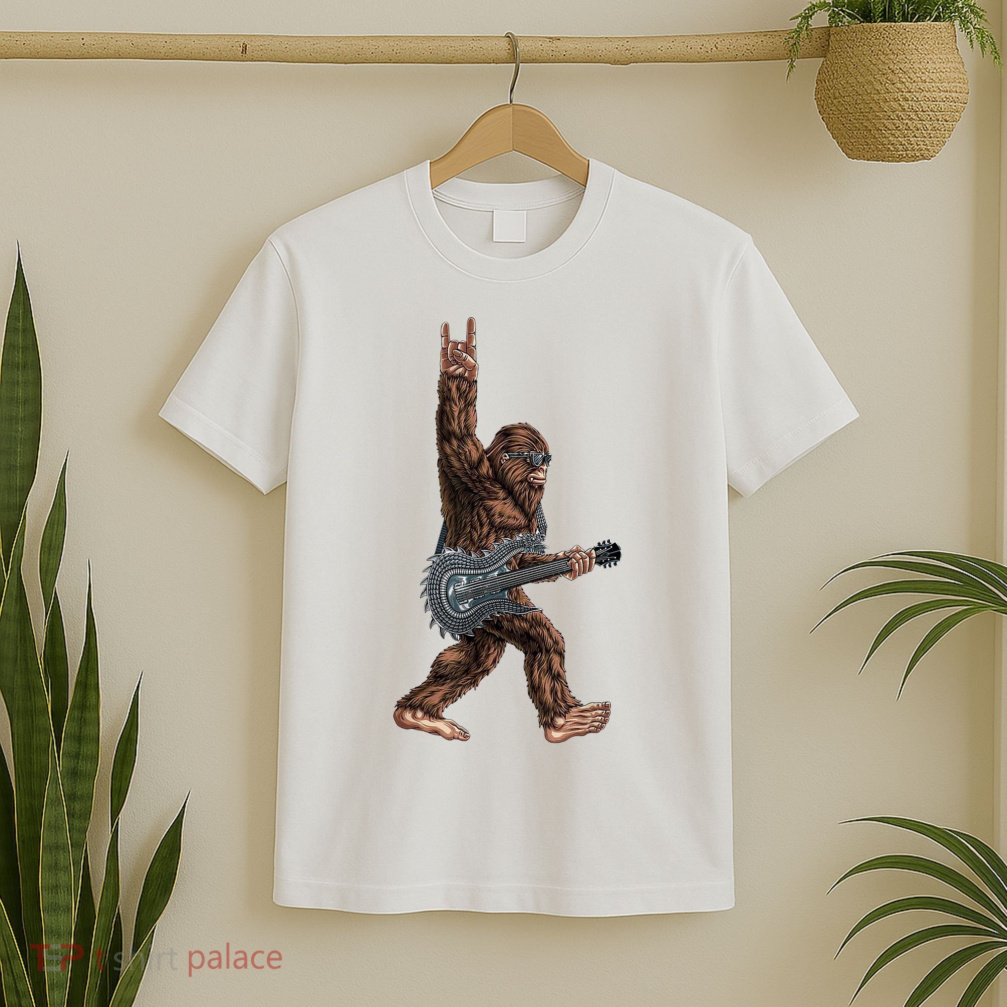Bigfoot Guitar Rock On T-Shirt