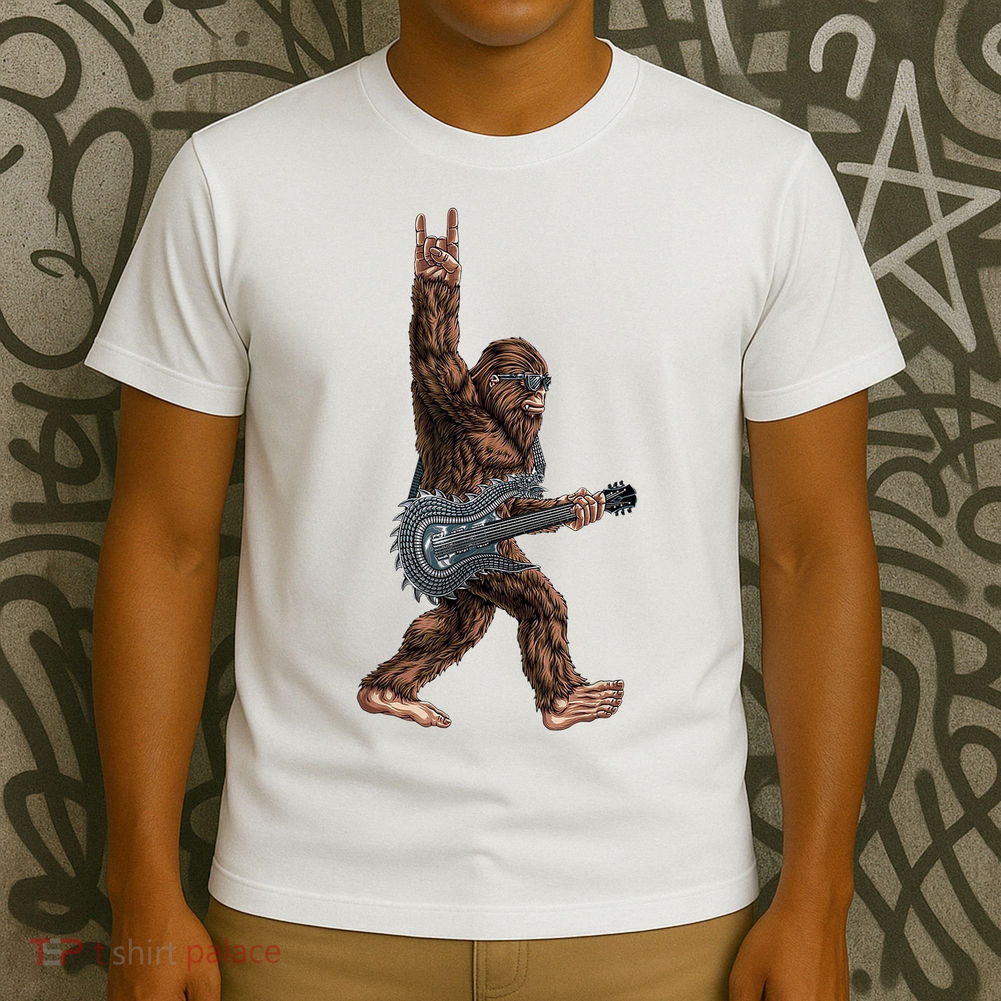 Bigfoot Guitar Rock On T-Shirt