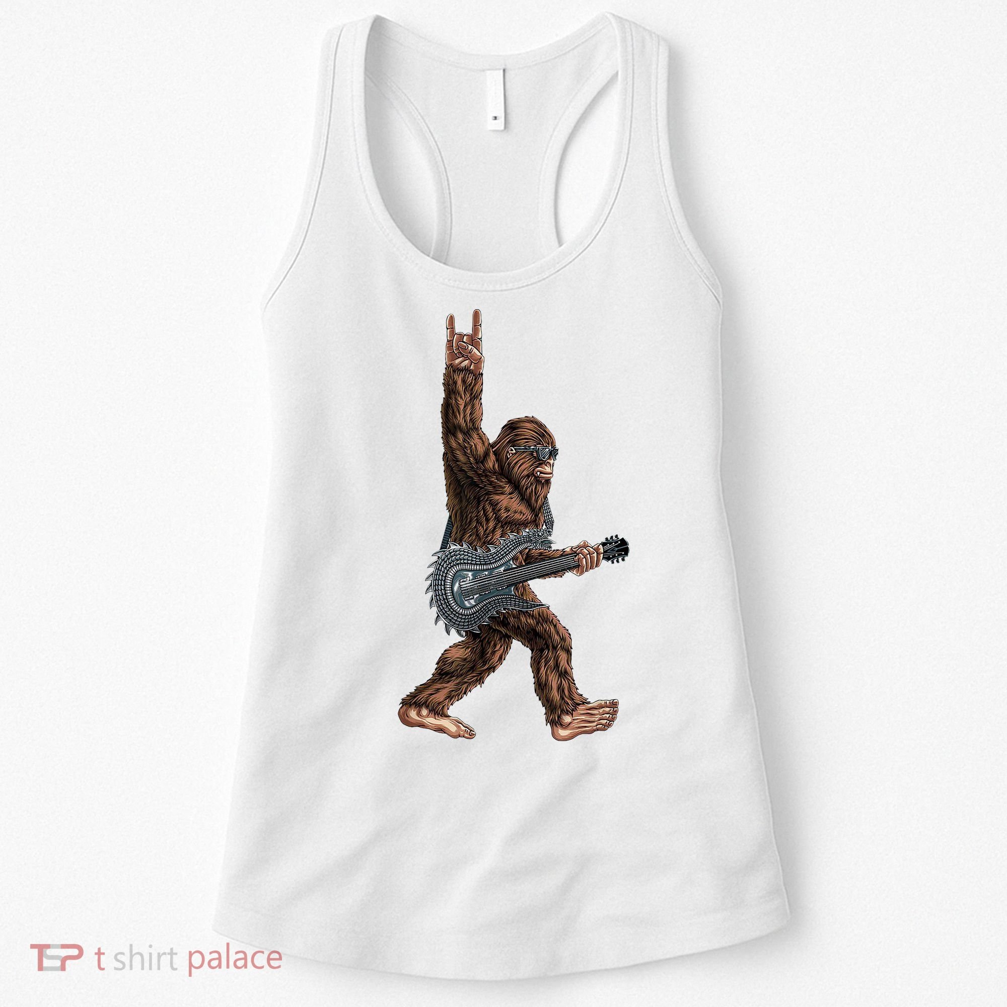 Bigfoot Guitar Rock On Women's Tank Top
