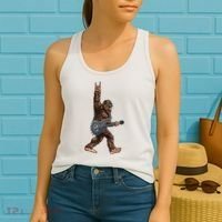 Bigfoot Guitar Rock On Women's Tank Top thumb 2