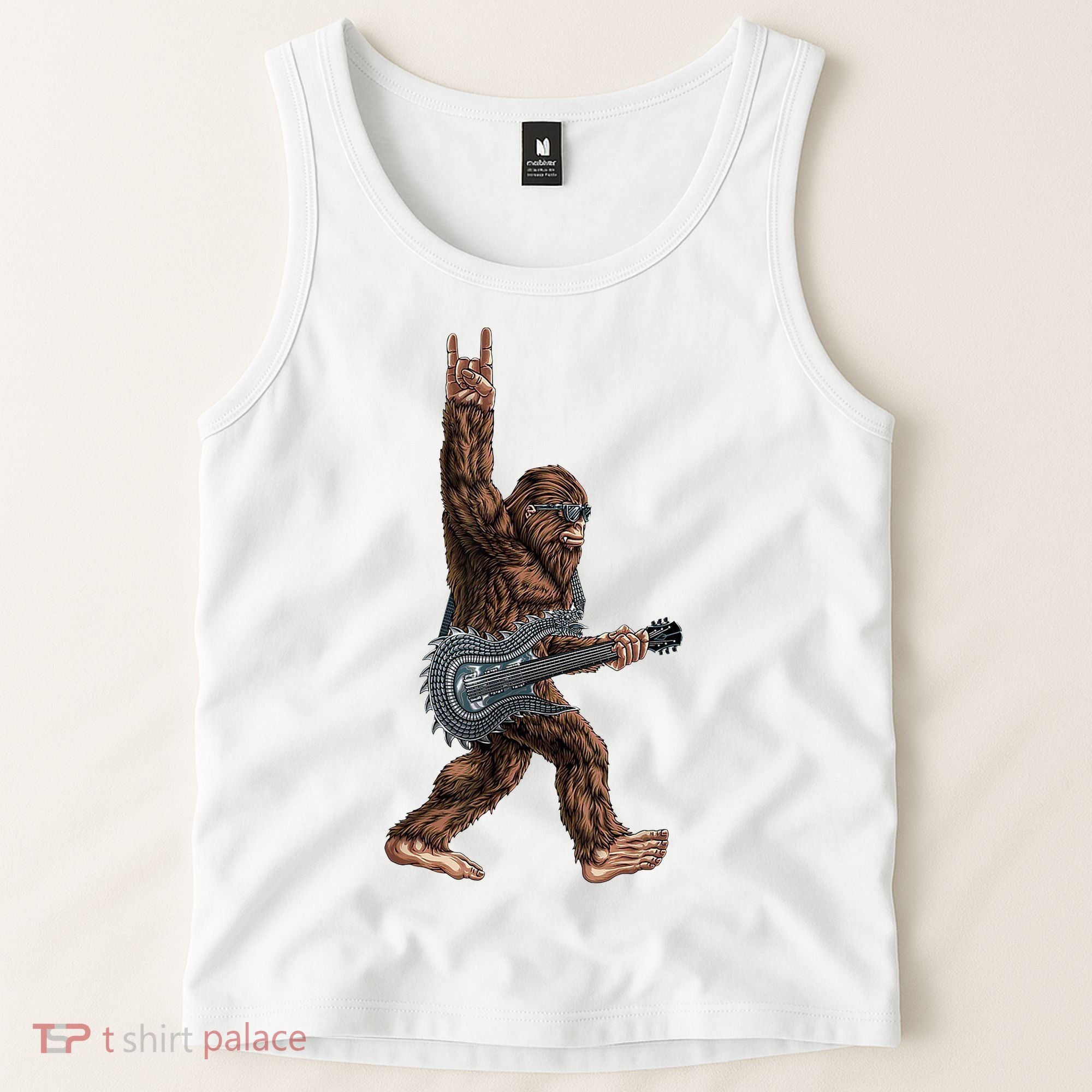 Bigfoot Guitar Rock On Tank Top