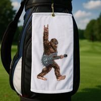 Bigfoot Guitar Rock On Golf Towel thumb 2