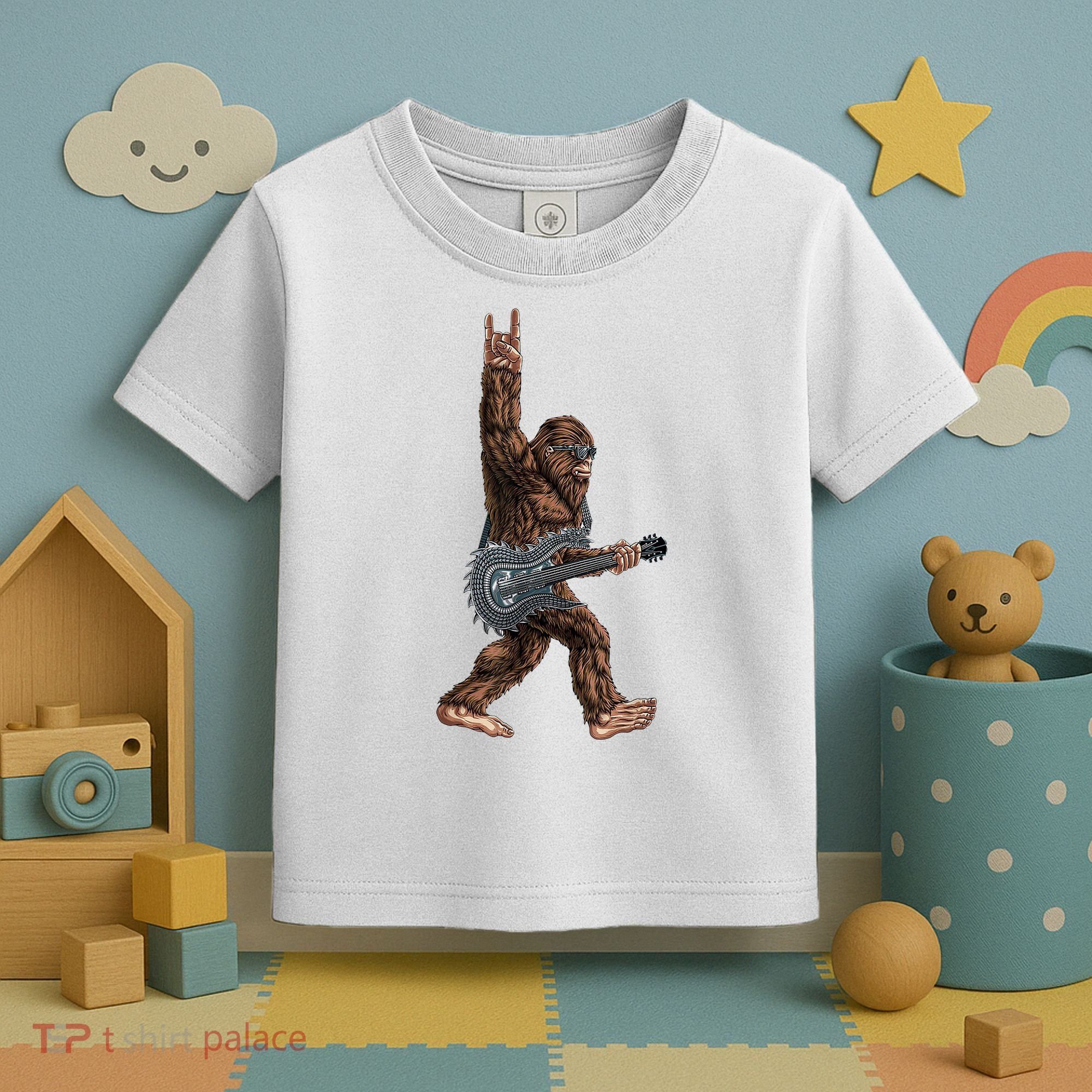 Bigfoot Guitar Rock On Toddler T-Shirt