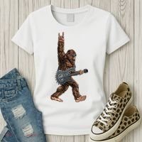 Bigfoot Guitar Rock On Women's T-Shirt thumb 3