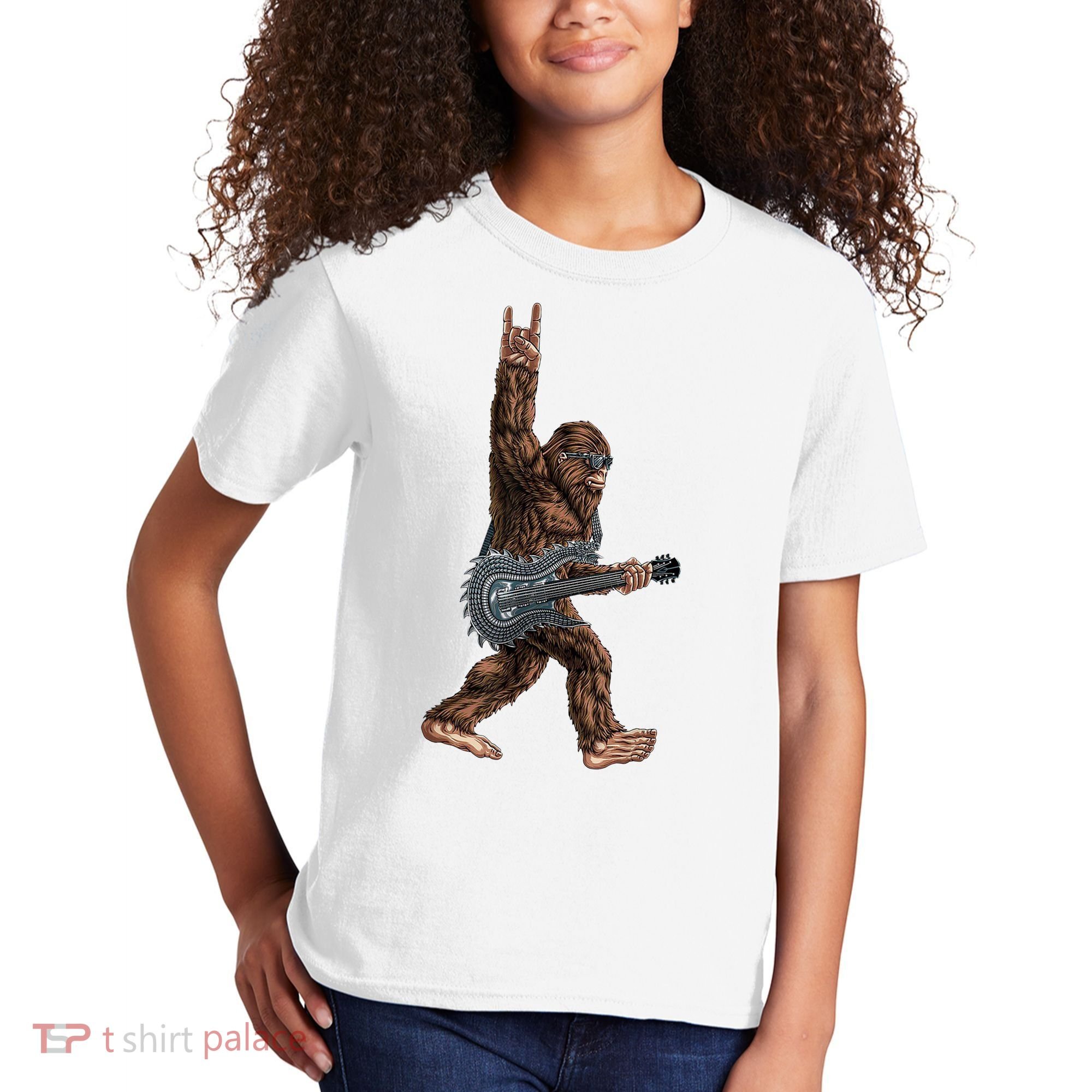 Bigfoot Guitar Rock On Kids T-Shirt