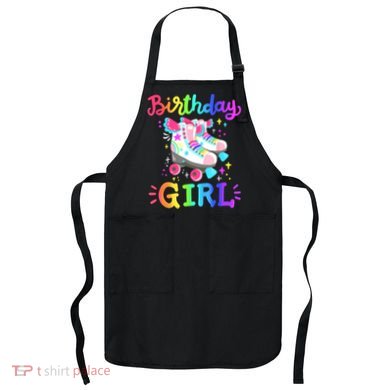 Birthday Girl Rolling Skates Roller Skater Party  Apron