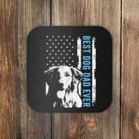 Best Golden Retriever Dad Ever American Flag Dog Dad Coaster thumb 0