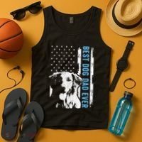 Best Golden Retriever Dad Ever American Flag Dog Dad Tank Top thumb 4