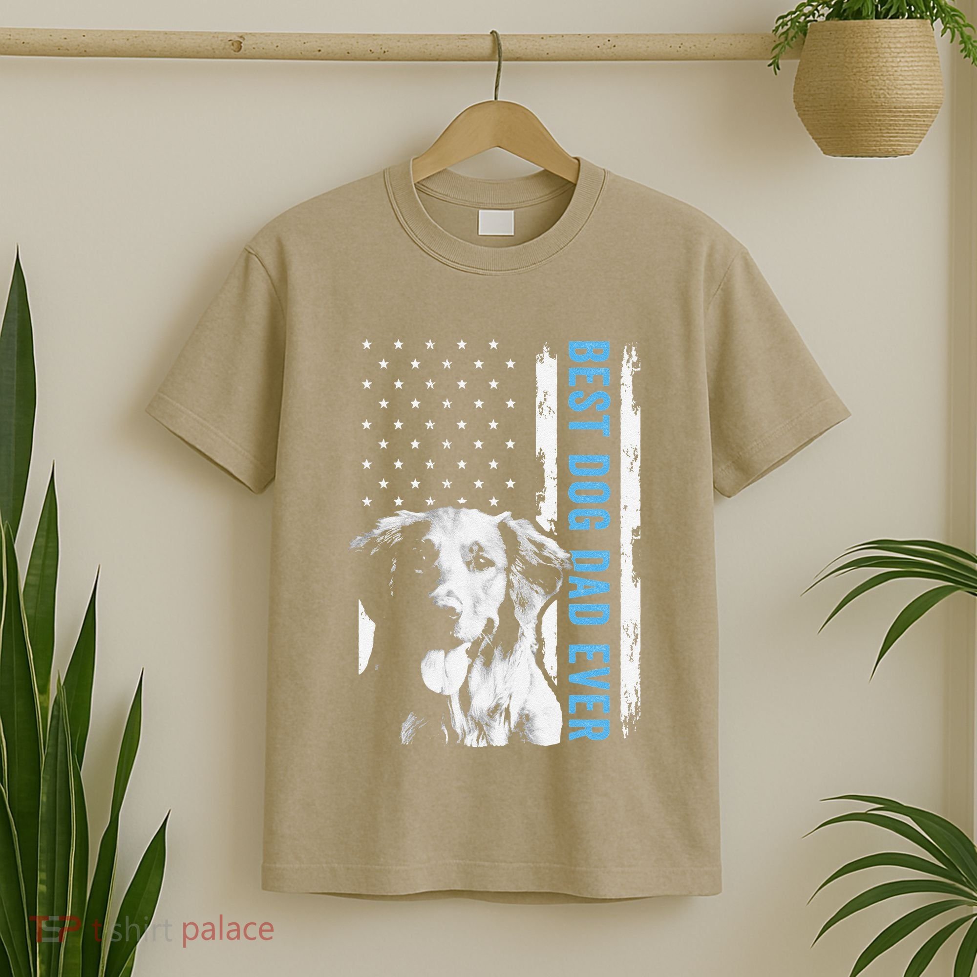 Best Golden Retriever Dad Ever American Flag Dog Dad T-Shirt