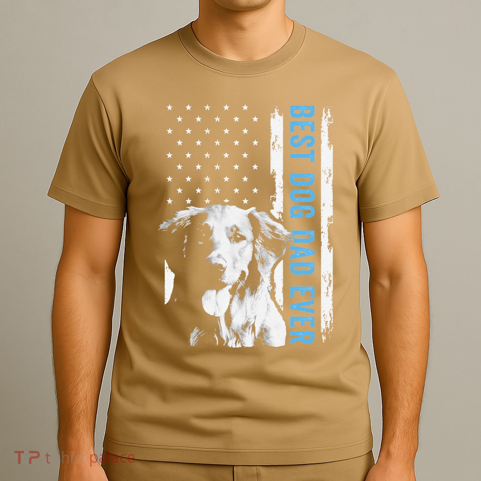 Best Golden Retriever Dad Ever American Flag Dog Dad T-Shirt