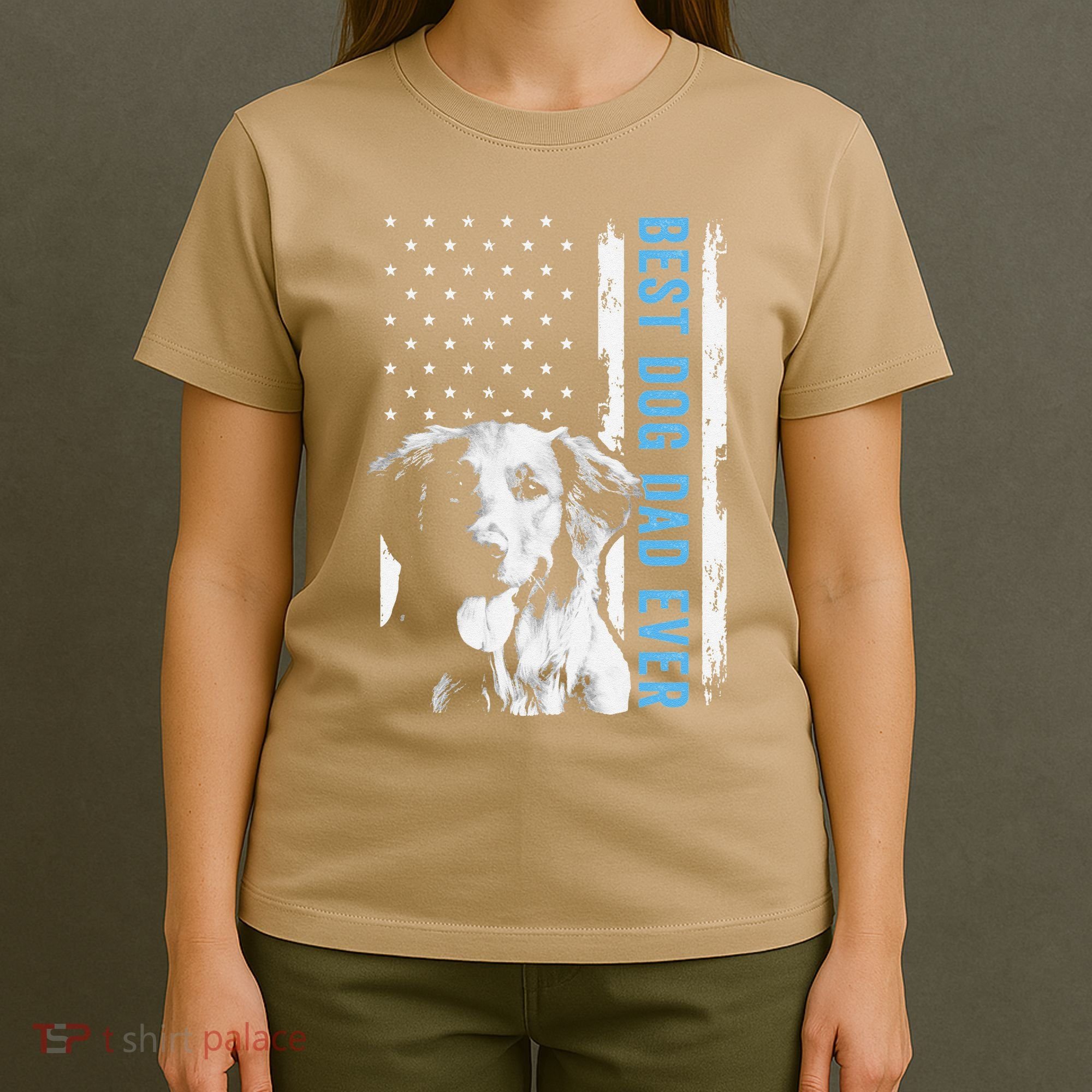 Best Golden Retriever Dad Ever American Flag Dog Dad T-Shirt