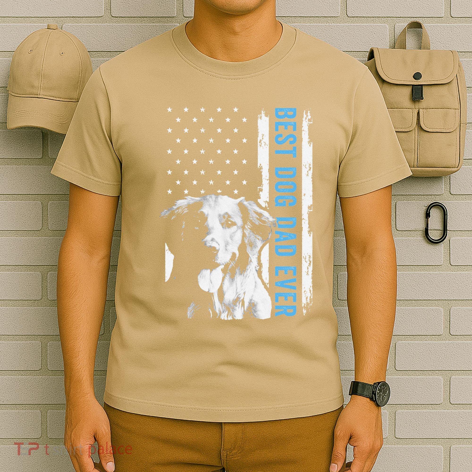 Best Golden Retriever Dad Ever American Flag Dog Dad T-Shirt