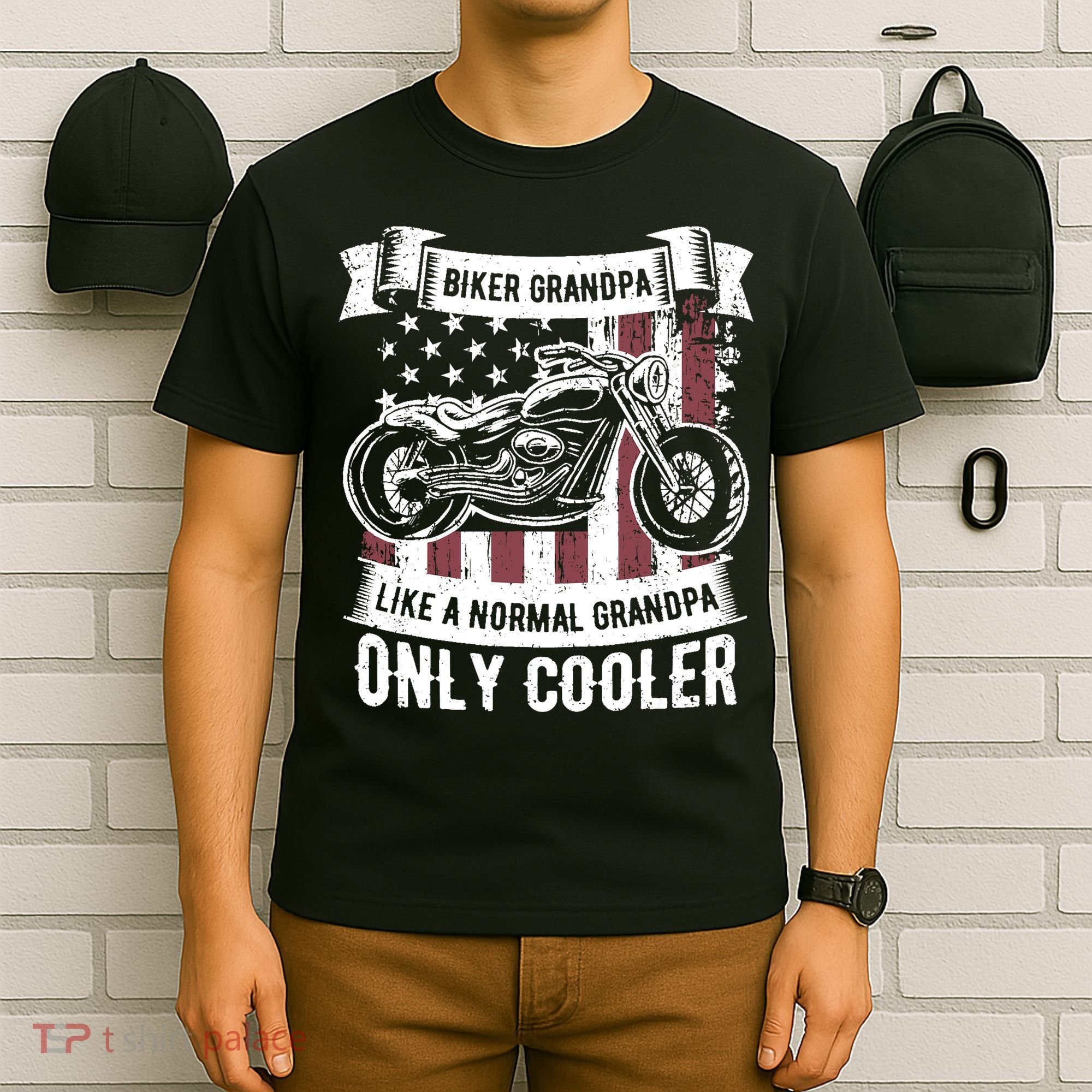 Biker Grandpa Ride Motorcycles Motorcycle Lovers Rider Gift T-Shirt
