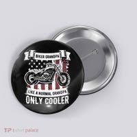 Biker Grandpa Ride Motorcycles Motorcycle Lovers Rider Gift Button thumb 0