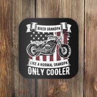 Biker Grandpa Ride Motorcycles Motorcycle Lovers Rider Gift Coaster thumb 0
