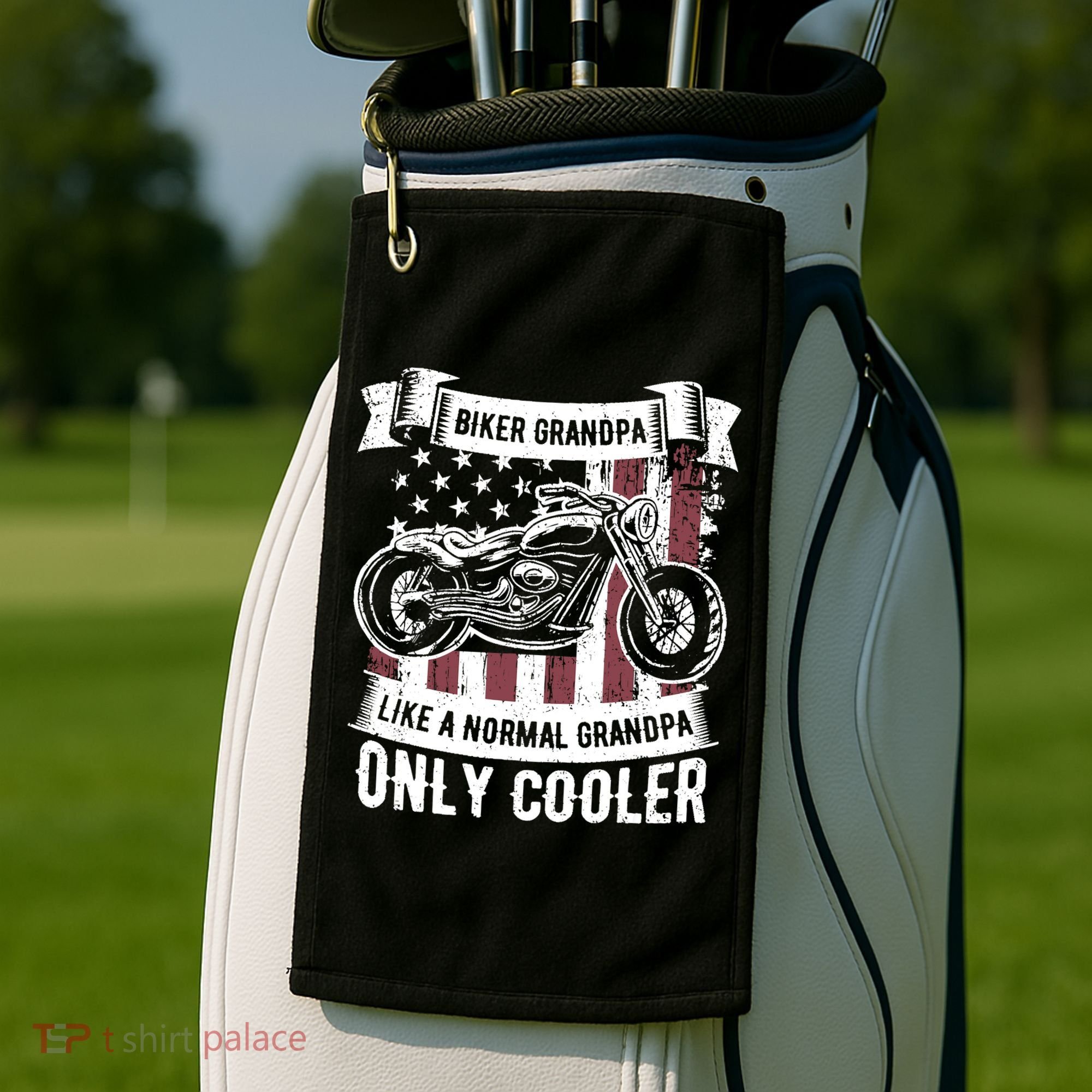 Biker Grandpa Ride Motorcycles Motorcycle Lovers Rider Gift Golf Towel
