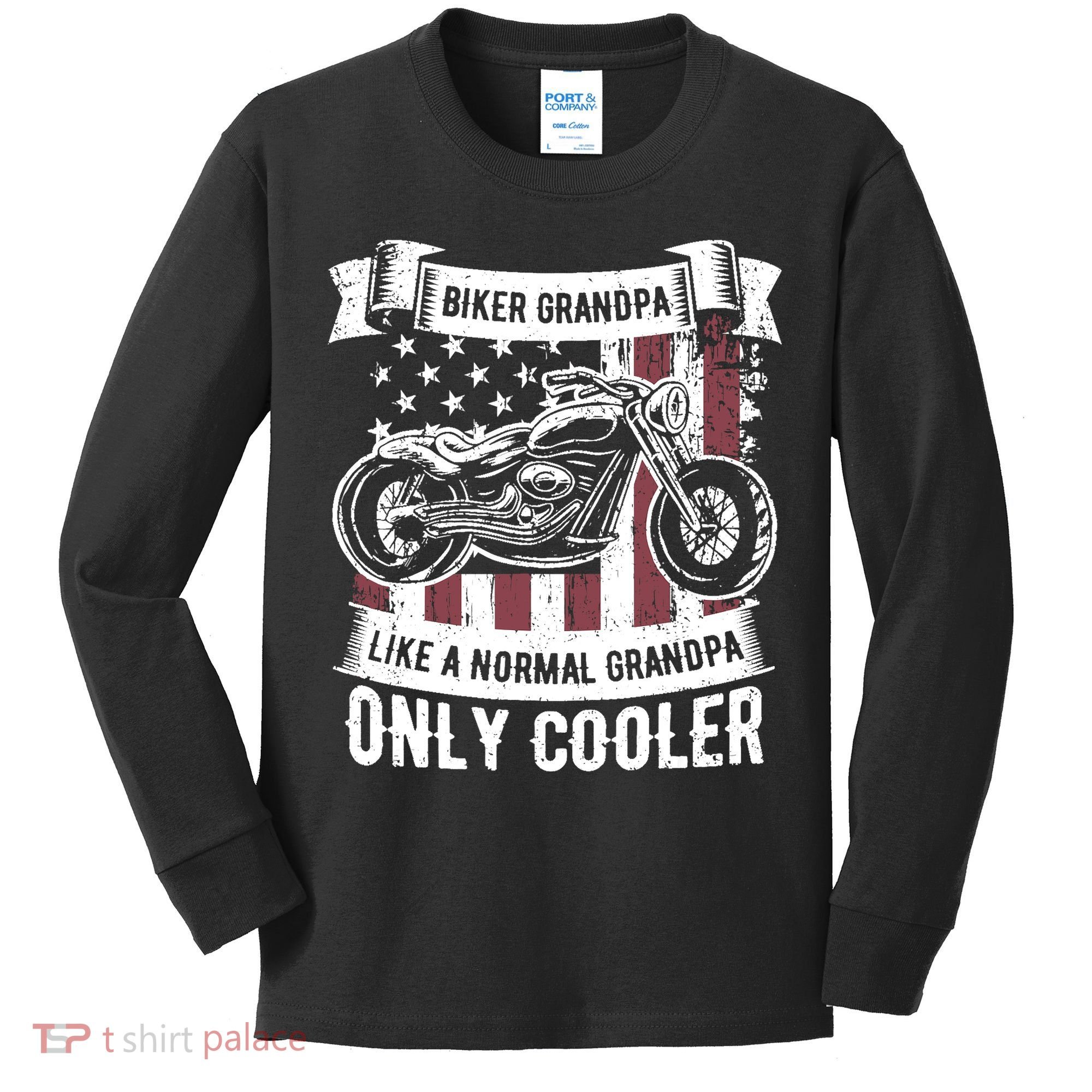 Biker Grandpa Ride Motorcycles Motorcycle Lovers Rider Gift Kids Long Sleeve Shirt