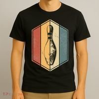 Bowler Gifts Retro Vintage Bowling Pin Bowling Team T-Shirt thumb 3