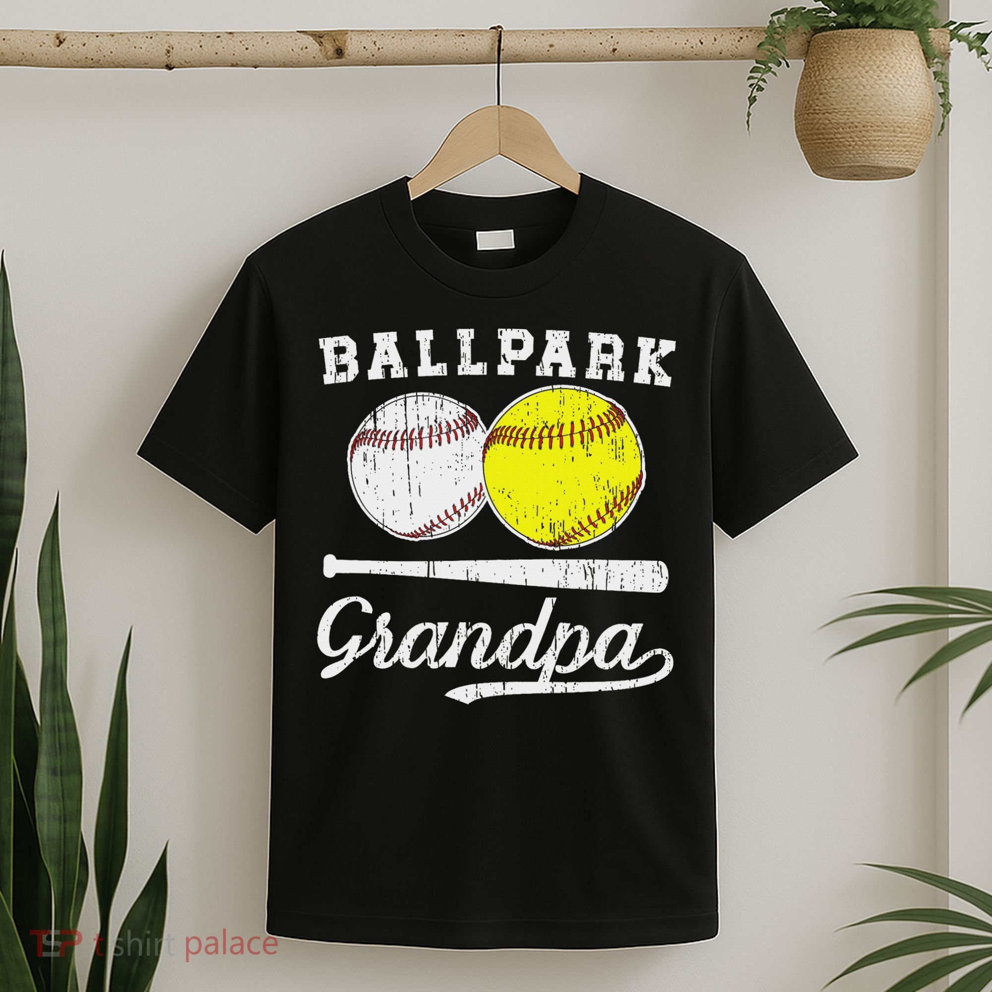 Ballpark Grandpa Softball Baseball Grandpa Of Ballers T-Shirt