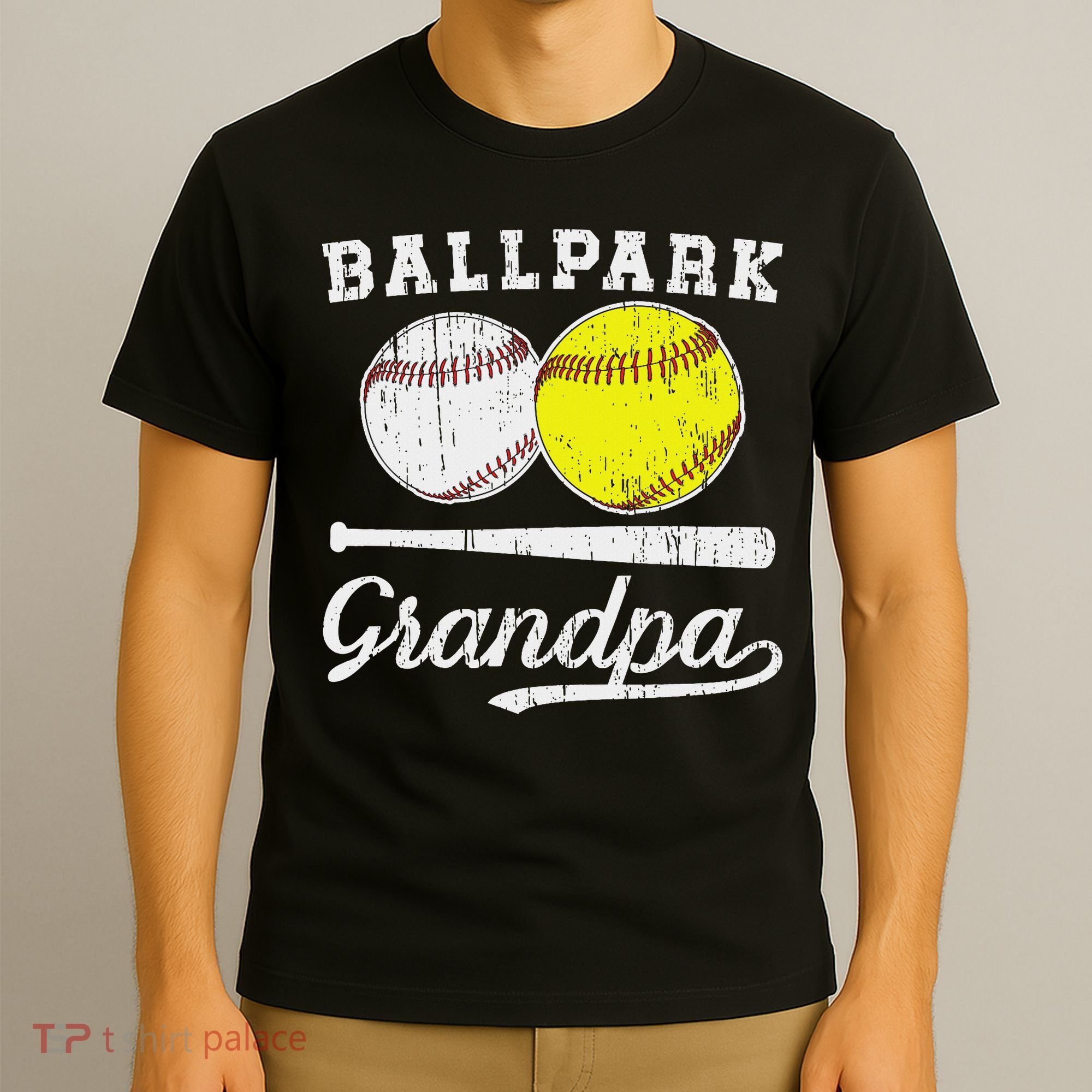 Ballpark Grandpa Softball Baseball Grandpa Of Ballers T-Shirt