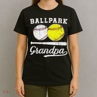Ballpark Grandpa Softball Baseball Grandpa Of Ballers T-Shirt thumb 4