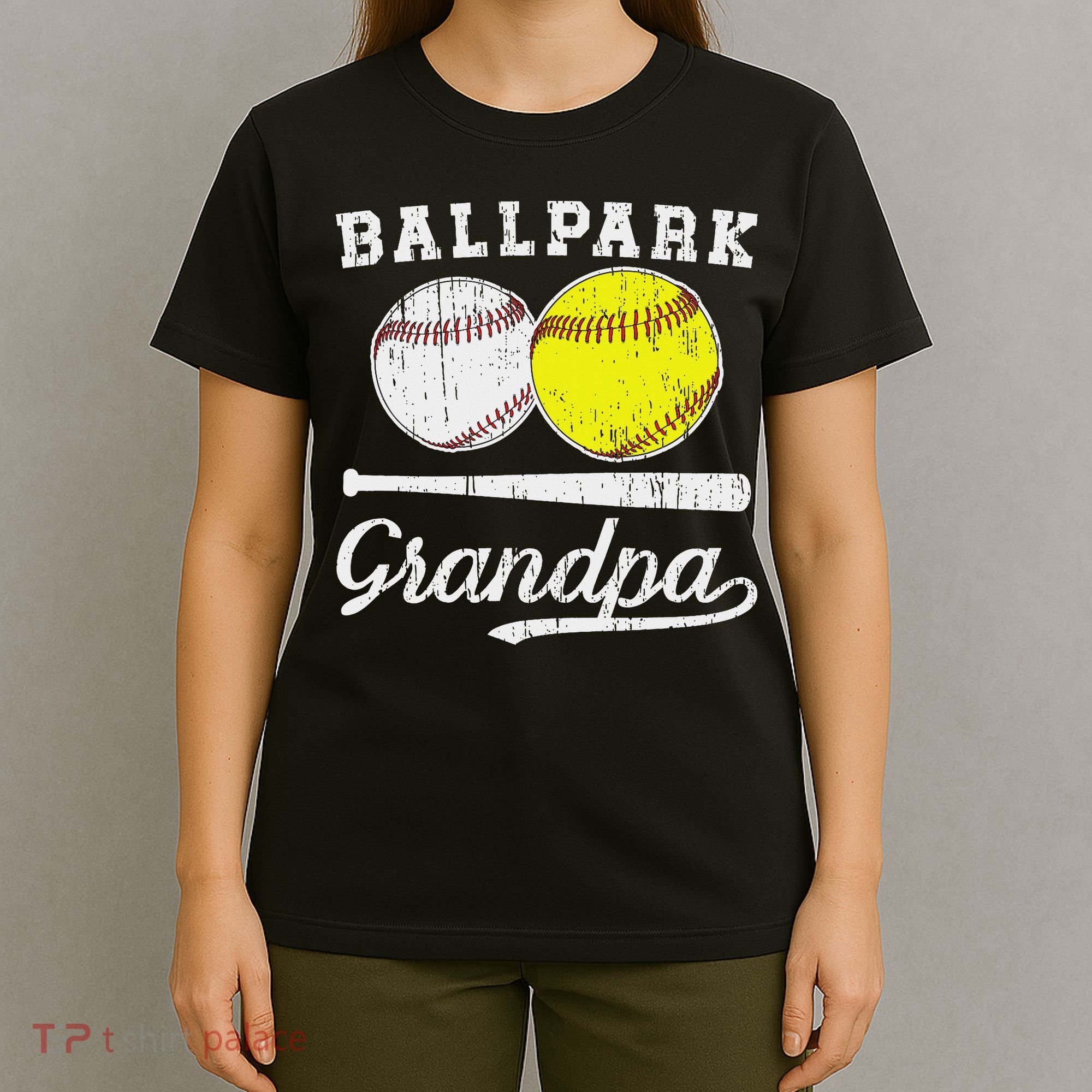 Ballpark Grandpa Softball Baseball Grandpa Of Ballers T-Shirt