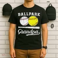 Ballpark Grandpa Softball Baseball Grandpa Of Ballers T-Shirt thumb 6
