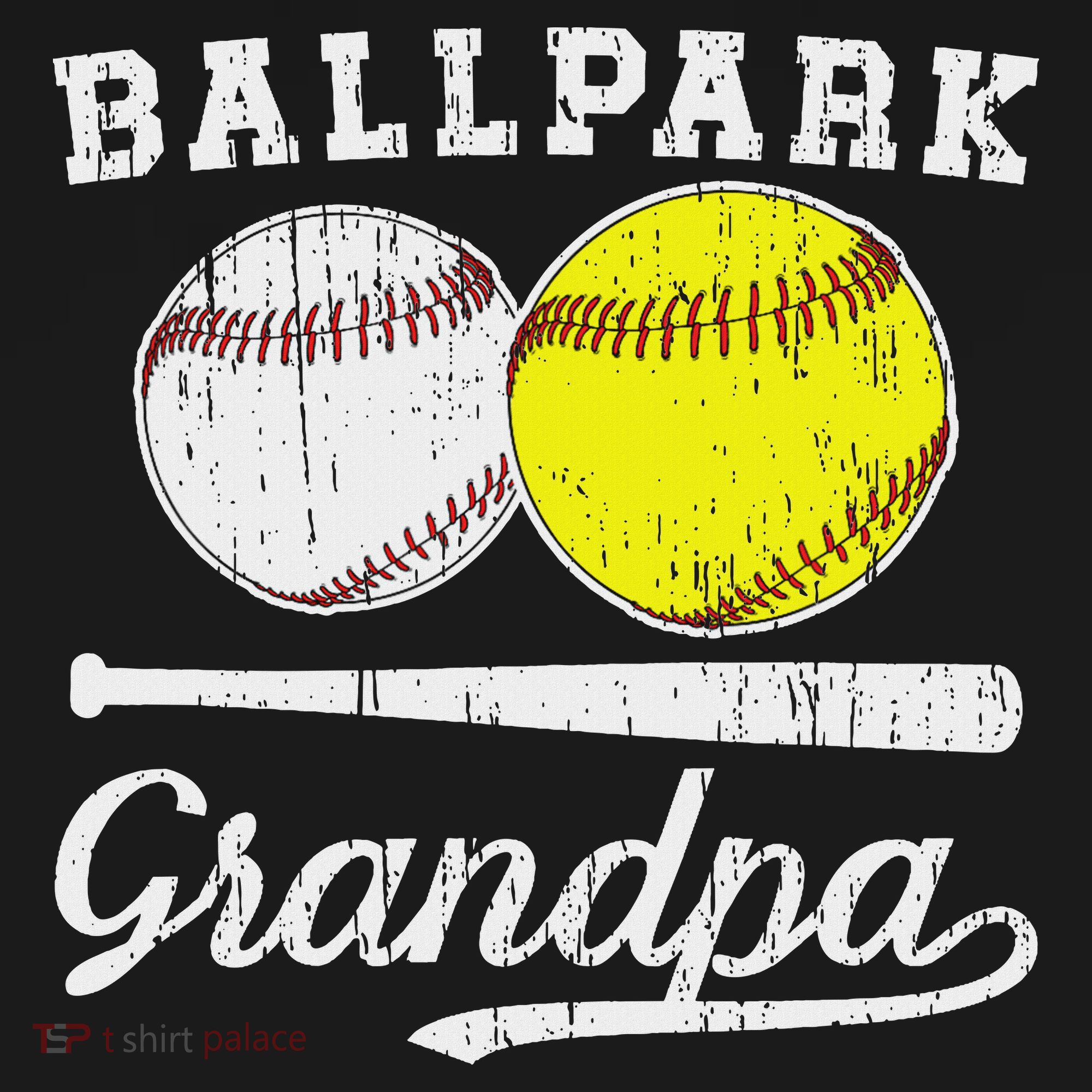 Ballpark Grandpa Softball Baseball Grandpa Of Ballers T-Shirt