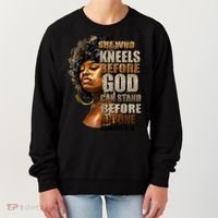 Black Girl She Who Kneels Before God Christian Afro Women's Sweatshirt thumb 0
