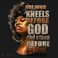 Black Girl She Who Kneels Before God Christian Afro Backpack thumb 2