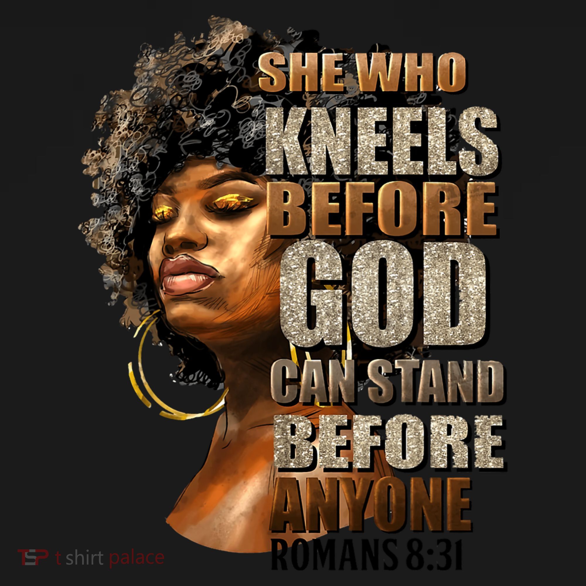 Black Girl She Who Kneels Before God Christian Afro Coaster