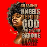 Black Girl She Who Kneels Before God Christian Afro Santa Hat thumb 1