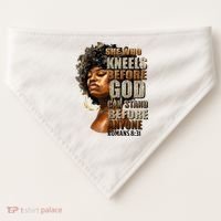 Black Girl She Who Kneels Before God Christian Afro USA-Made Doggie Bandana thumb 0