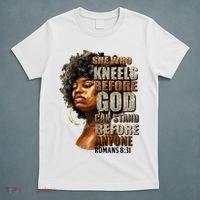Black Girl She Who Kneels Before God Christian Afro T-Shirt thumb 5