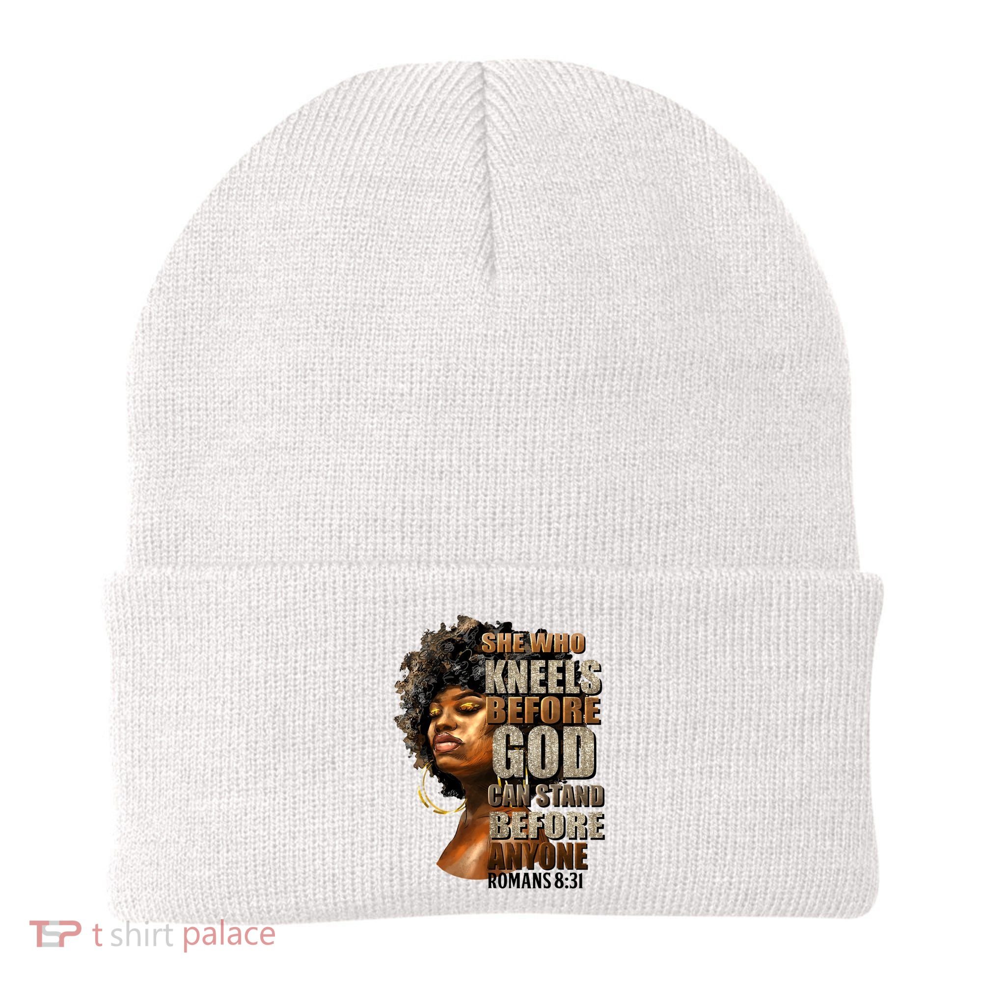 Black Girl She Who Kneels Before God Christian Afro Beanie