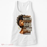 Black Girl She Who Kneels Before God Christian Afro Women's Tank Top thumb 0