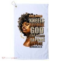 Black Girl She Who Kneels Before God Christian Afro Golf Towel thumb 0