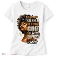 Black Girl She Who Kneels Before God Christian Afro Women's T-Shirt thumb 0