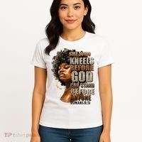 Black Girl She Who Kneels Before God Christian Afro Women's T-Shirt thumb 4