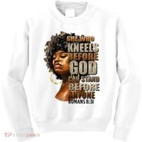 Black Girl She Who Kneels Before God Christian Afro Kids Sweatshirt thumb 0