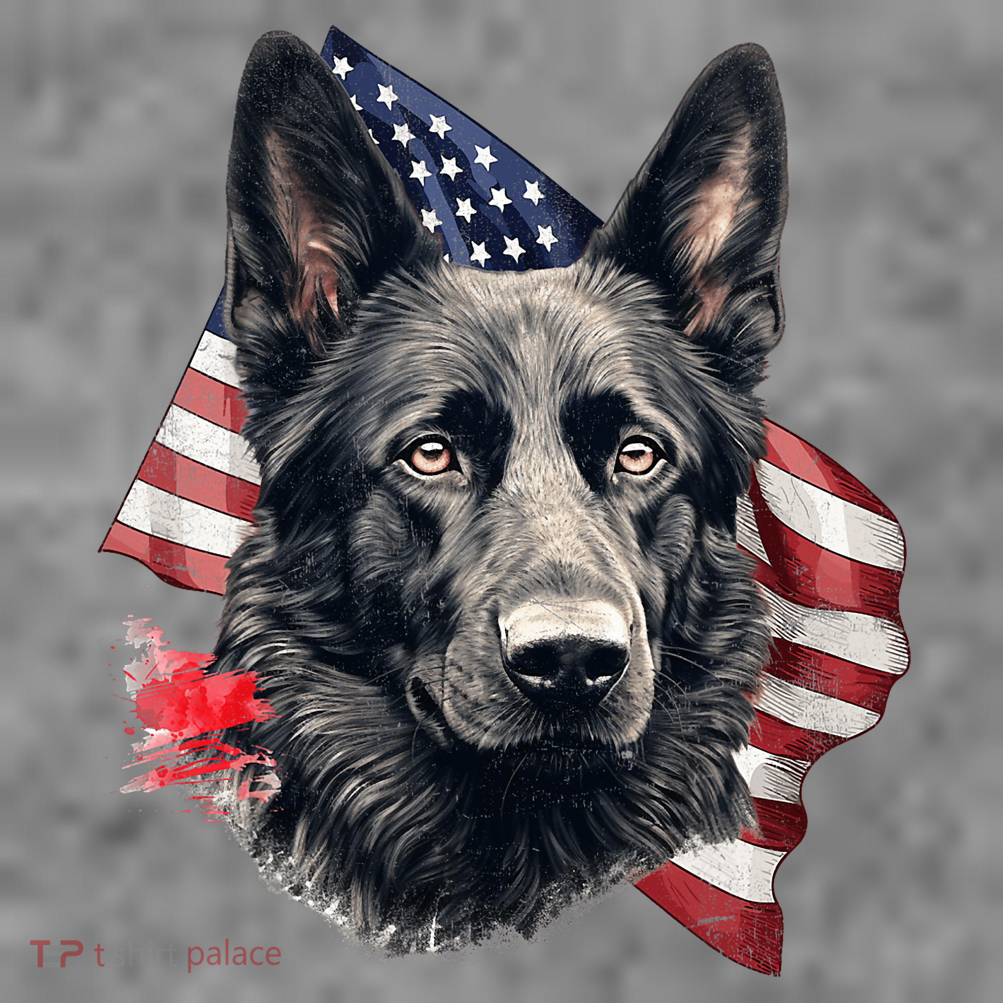 Black German Shepherd 4th Of July Dog Lover American Flag Toddler Hoodie
