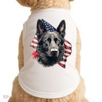Black German Shepherd 4th Of July Dog Lover American Flag Doggie Tank thumb 0