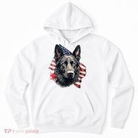 Black German Shepherd 4th Of July Dog Lover American Flag Hoodie thumb 0