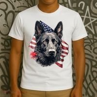 Black German Shepherd 4th Of July Dog Lover American Flag T-Shirt thumb 3